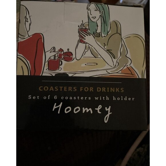 Hoomey Coasters Set of 6 Bible Christian Absorbent Drink Coasters & Holder - Picture 2 of 8